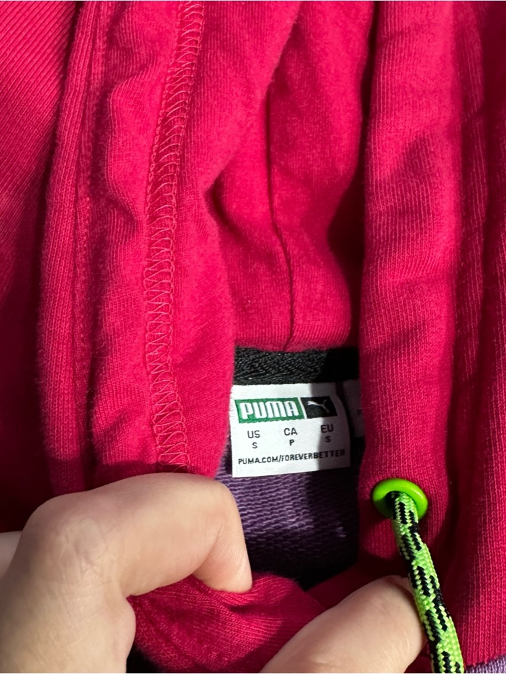PUMA Women’s Small Hoodie & Leggings Set Hot Pink, Purple, Lime & Black - Picture 2 of 8
